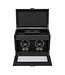 Windrose  Uhrenbeweger Luxora für 2 Uhren Schwarz/Gold mit Zusatzfach 33,7 × 23,2 cm