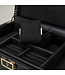 Windrose  Uhrenbeweger Luxora für 2 Uhren Schwarz/Gold mit Zusatzfach 33,7 × 23,2 cm