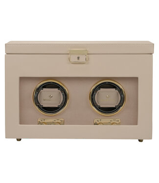 Windrose  Uhrenbeweger Luxora für 2 Uhren Beige/Gold mit Zusatzfach 33,7 × 23,2 cm