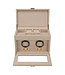 Windrose  Uhrenbeweger Luxora für 2 Uhren Beige/Gold mit Zusatzfach 33,7 × 23,2 cm