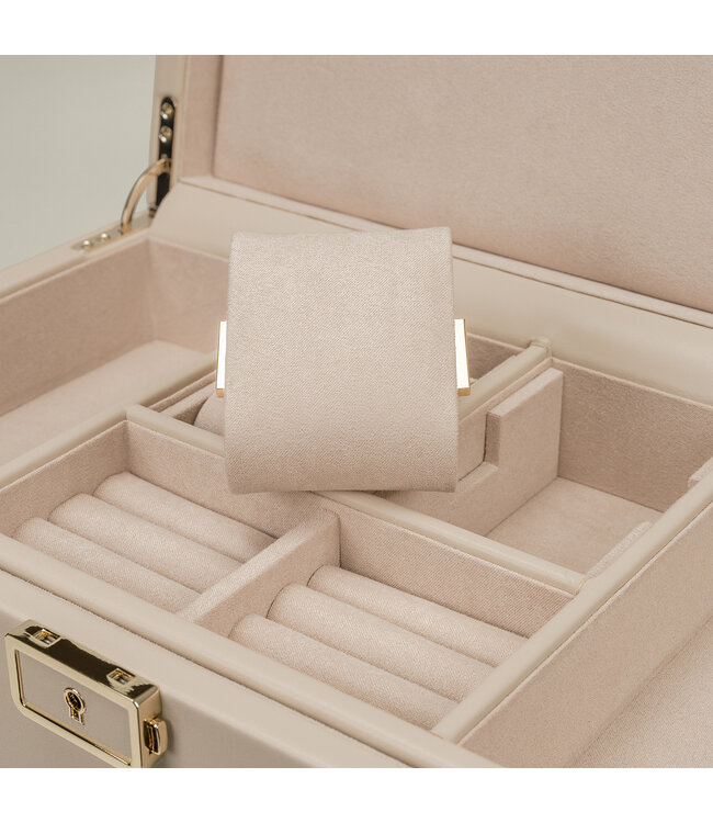 Windrose  Uhrenbeweger Luxora für 2 Uhren Beige/Gold mit Zusatzfach 33,7 × 23,2 cm