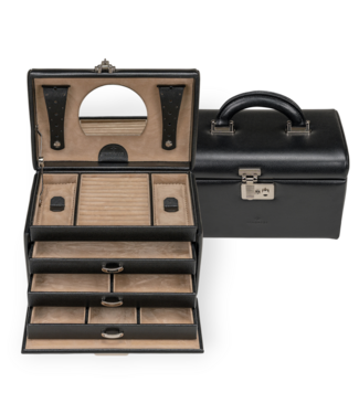 Windrose  Schmuckkoffer Beluga Schwarz 24,5 × 16,5 cm
