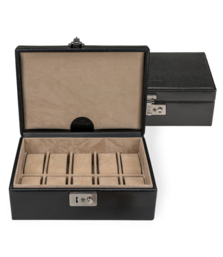 Windrose  Uhrenkoffer Beluga Schwarz 24,5 × 9 cm