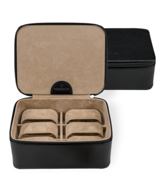 Windrose  Uhrenkassette Beluga Schwarz für 6 Uhren 19 × 6,5 cm