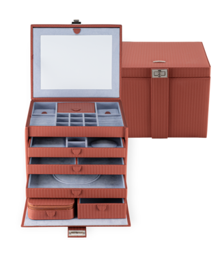 Windrose  Schmuckkoffer XL Corbello Terrakotta 25,5 × 21 cm