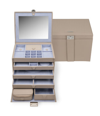 Windrose  Schmuckkoffer XL Corbello Taupe 25,5 × 21 cm