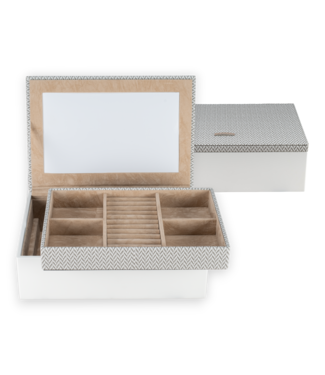 Windrose  Schmuckkasten gross Calma Weiss mit Einsatz 26 × 8 cm