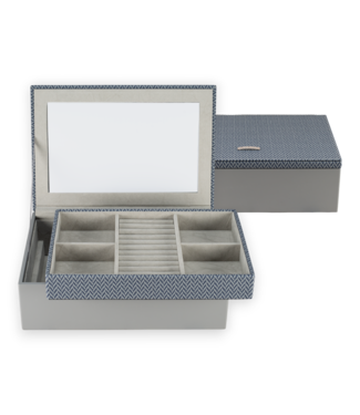 Windrose  Schmuckkasten gross Calma Grau mit Einsatz 26 × 8 cm