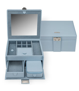Windrose  Schmuckkoffer mit Reiseetui Marvella Sky 21,5 × 11,5 cm
