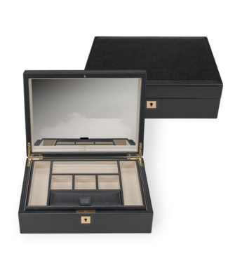 Windrose  Charmbox mit herausnehmbarem Einsatz Schwarz Luxora 30,5 × 10 cm