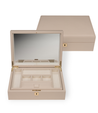 Windrose  Charmbox mit herausnehmbarem Einsatz Beige Luxora 30,5 × 10 cm