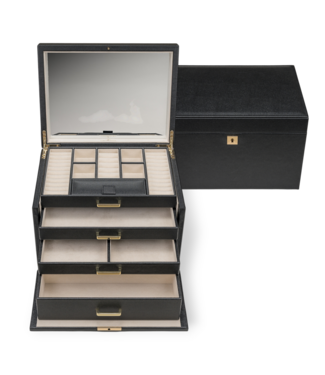 Windrose  Schmuckkoffer XL Luxora Schwarz 29 × 19,5 cm