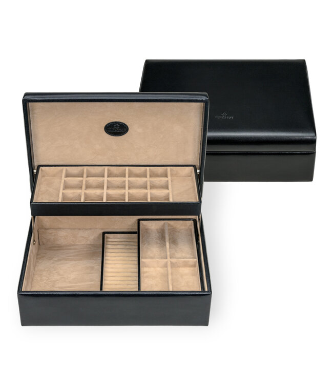 Windrose  Charmbox Merino Schwarz 30,5 × 11 cm