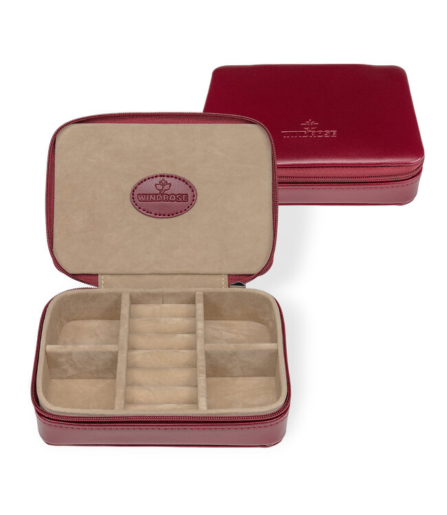Windrose  Charmbox klein Merino Rot 14 × 4 cm