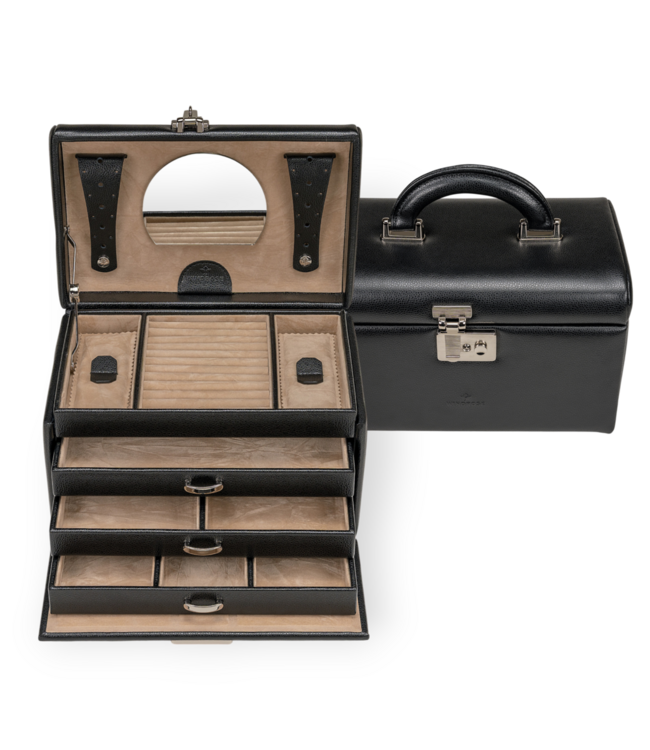 Windrose  Schmuckkoffer Beluga Schwarz 24,5 × 16,5 cm