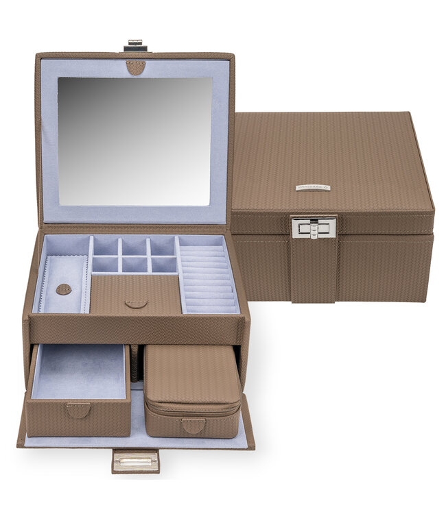 Windrose  Schmuckkoffer Corbello Mocca 21,5 × 11,5 cm