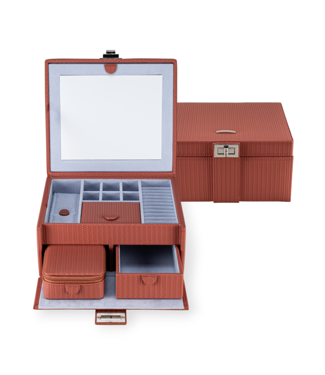 Windrose  Schmuckkoffer Corbello Terrakotta 21,5 × 11,5 cm