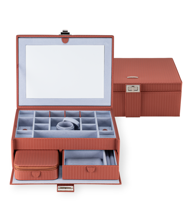 Windrose  Schmuckkoffer L Corbello Terrakotta 28 × 11,5 cm