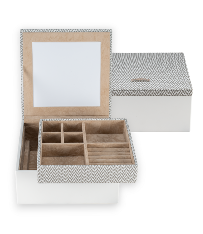 Windrose  Schmuckkasten klein Calma Weiss 18 × 8,5 cm