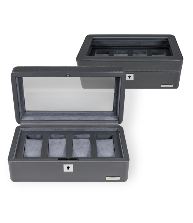 Windrose  Uhrenkoffer (4 Uhren) Grau Tempora 26,5 × 9,5 cm
