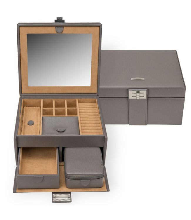 Windrose  Schmuckkoffer mit Reiseetui Marvella Ash 21,5 × 11,5 cm