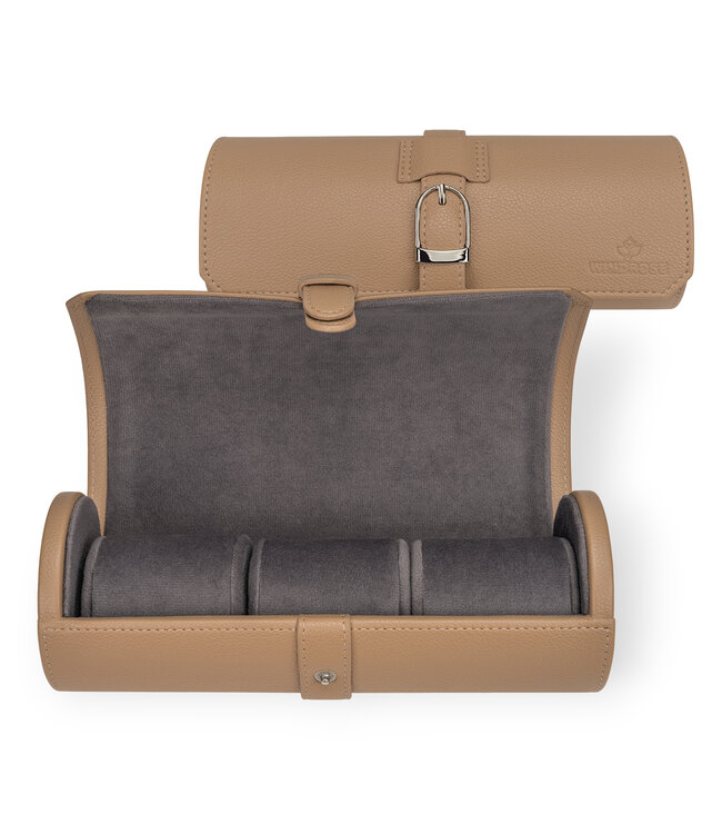 Windrose  Uhrenrolle für 3 Uhren Marvella Camel 21,5 × 8 cm