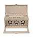 Windrose  Uhrenbeweger Luxora für 3 Uhren Beige/Silber mit Zusatzfach 45,7 × 23,2 cm