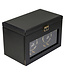 Windrose  Uhrenbeweger Luxora für 2 Uhren Schwarz/Gold mit Zusatzfach 33,7 × 23,2 cm