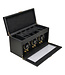 Windrose  Uhrenbeweger Luxora für 3 Uhren Schwarz/Gold mit Zusatzfach 45,7 × 23,2 cm