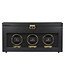Windrose  Uhrenbeweger Luxora für 3 Uhren Schwarz/Gold mit Zusatzfach 45,7 × 23,2 cm