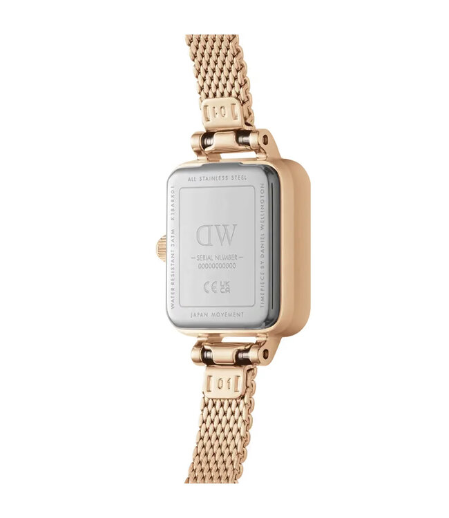 Daniel Wellington  Quadro Mini Melrose DW00100648 Damenuhr Smaragdgrün Milanaise Roségold