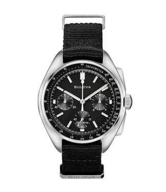 Bulova Lunar Pilot 96A225 Herrenuhr Chronograph Schwarz Textil