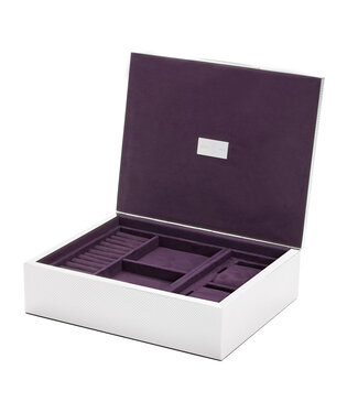Wolf 1834 Uhren- und Schmuckbox Medium Silver für 2 Uhren Silber, Versilbertes Eisen 25 × 20 cm