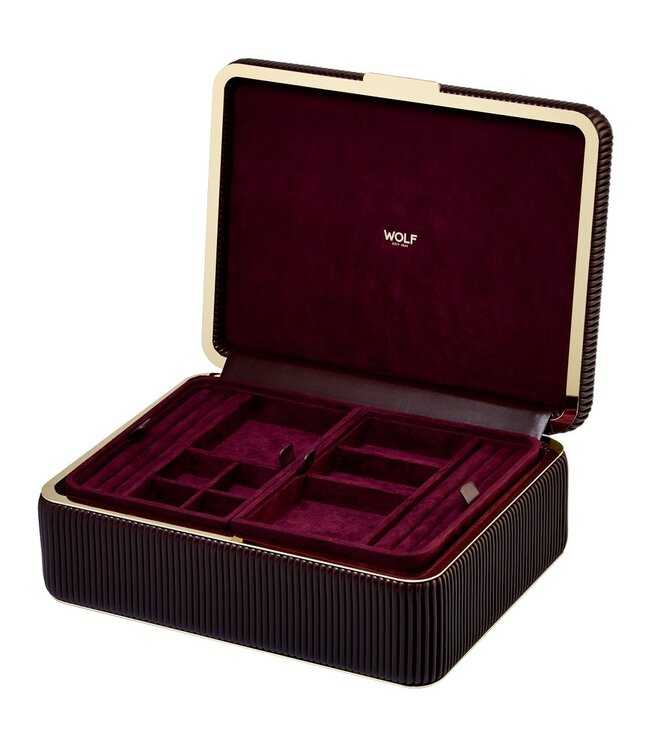 Wolf 1834 Schmuckkasten Bella Mittel Bordeaux, recycelte Materialien 27,9 × 20,3 cm