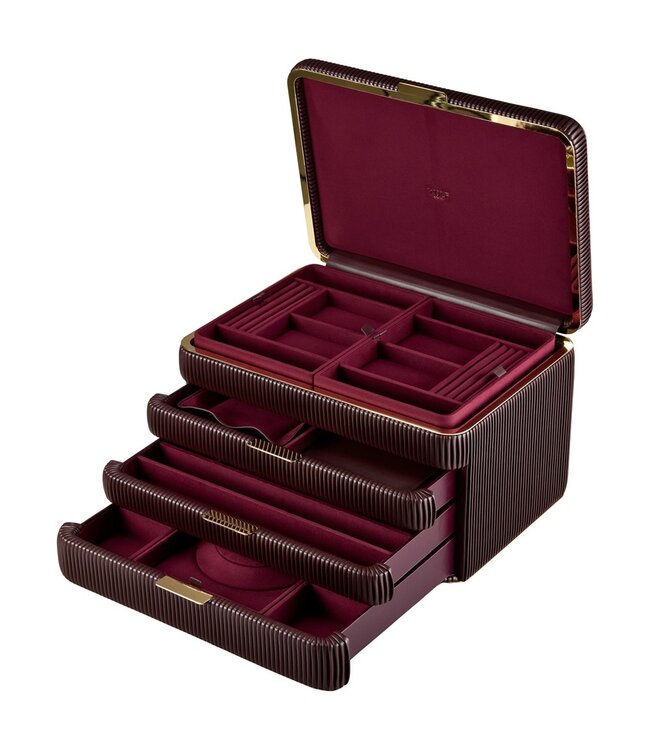 Wolf 1834 Schmuckschrank Bella Bordeaux, recycelte Materialien 36,8 × 26,7 cm
