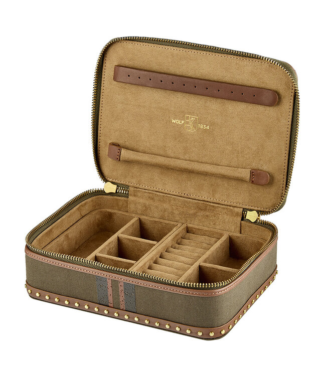 Wolf 1834 Reise-Schmucketui Ida mit Griff Khaki 21 × 15,3 cm