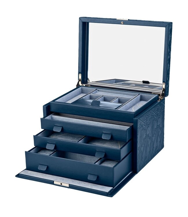 Wolf 1834 Schmuckkasten Liberty Gross Navyblau, biobasiertes Material aussen 29 × 22 cm
