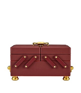 Wolf 1834 Schmuckkasten Marla Aaron Baby Everything Box Burgund, veganes Leder 24 × 16,5 cm