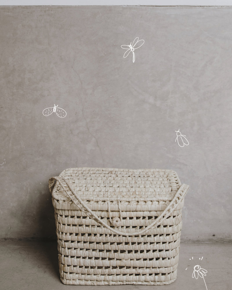 Reed Moroccan basket handmade  - L