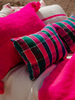 Woolen pompom pillow fuchsia