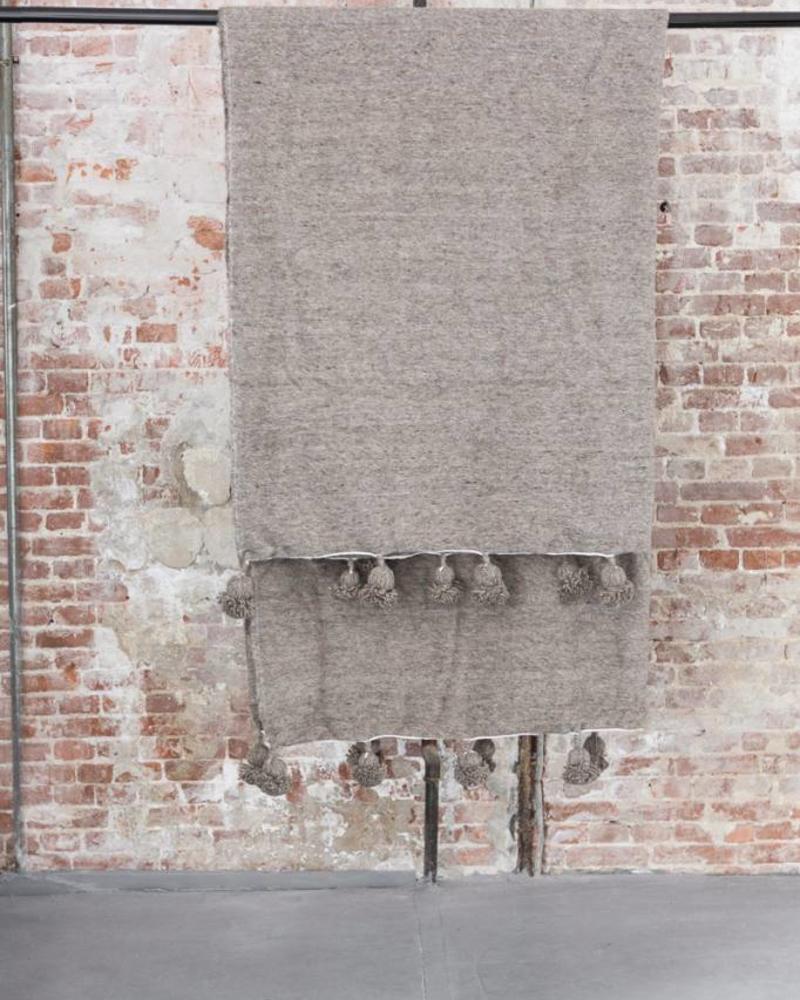 Wool pompom berber blanket
