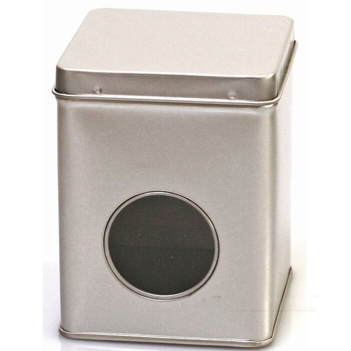 Thee Blik vierkant met venster rond 100 Gram