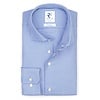 Blauw strijkvrij Pied de Poule katoenen overhemd
