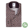 Zwart stippenprint dobby organic cotton-stretch overhemd