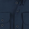 Extra long sleeves. Navy blue 100% merino wool shirt