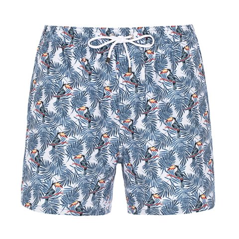 Shorts de bain imprimé toucan