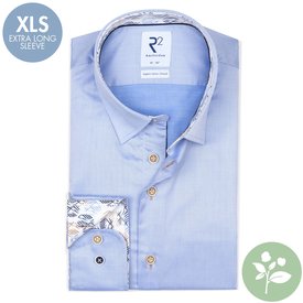 R2 Extra long sleeves. Light blue 2 PLY organic cotton shirt