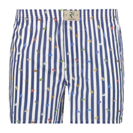 R2 Dark blue striped cotton boxershort