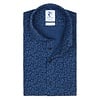 Blauw piqué knitted katoenen overhemd