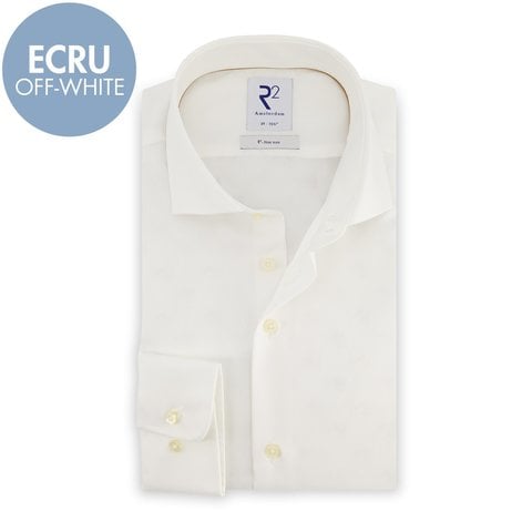 Wit strijkvrij katoenen overhemd